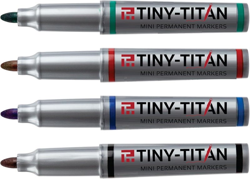 Tiny-Titan Mini Markers - Keychain Clip Golf Ball Marker - Clip On Nurse's Badge - Fine Point - Assorted Red, Blue, Green, Black - 4 Pens Per Pack - Image 5